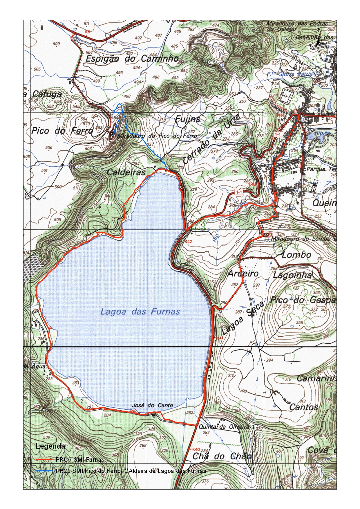 Lagoa Furnas Maps and GPS Tracks Hiking Routes in São Miguel